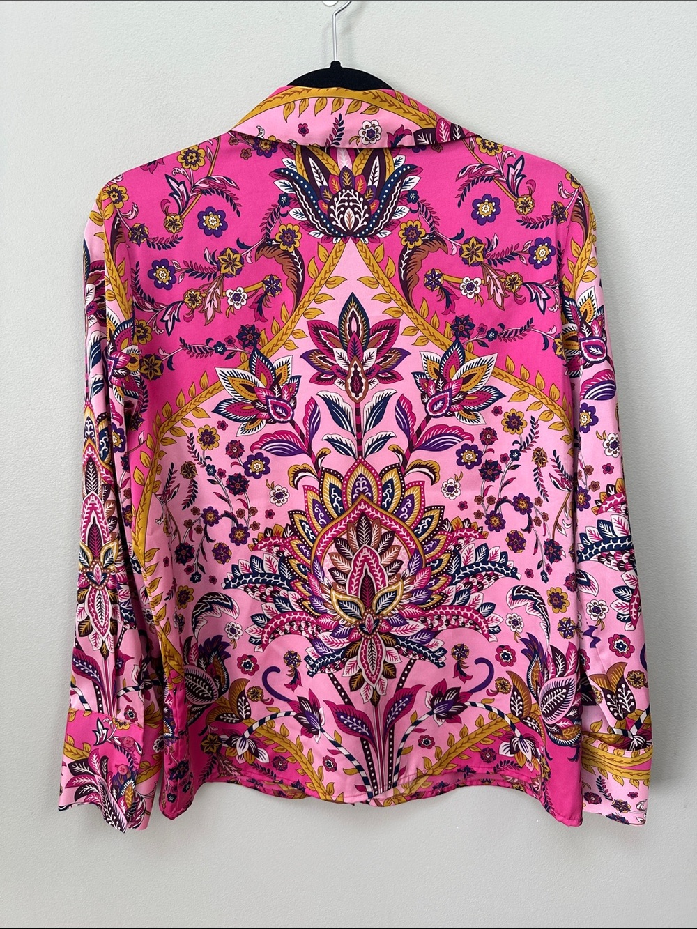 Rachel Zoe Pink Paisley Boho Button Down Blouse Top NEW! - Picture 5 of 10